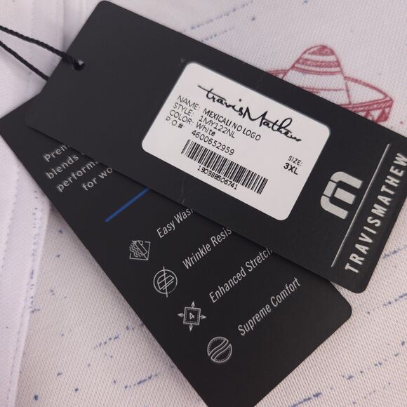 Travis Mathew Mexicali No Logo Skuls Short Sleeve Polo Shirt Mens 3XL - Picture 9 of 12